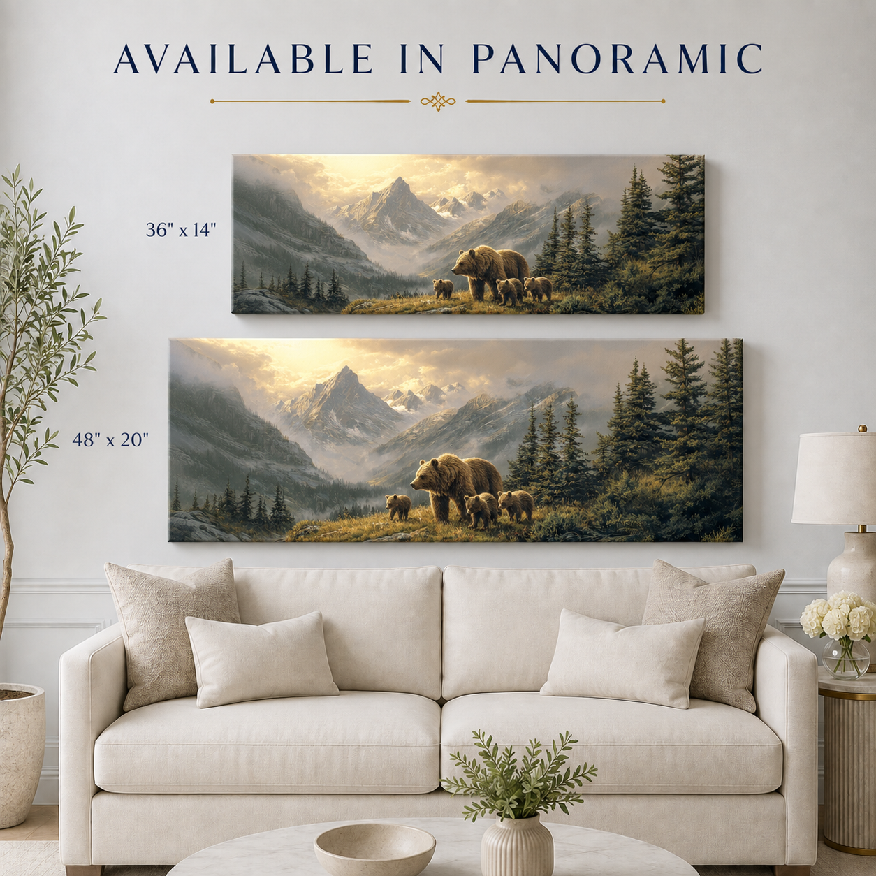 Momma and her 3 Cubs Canva Art