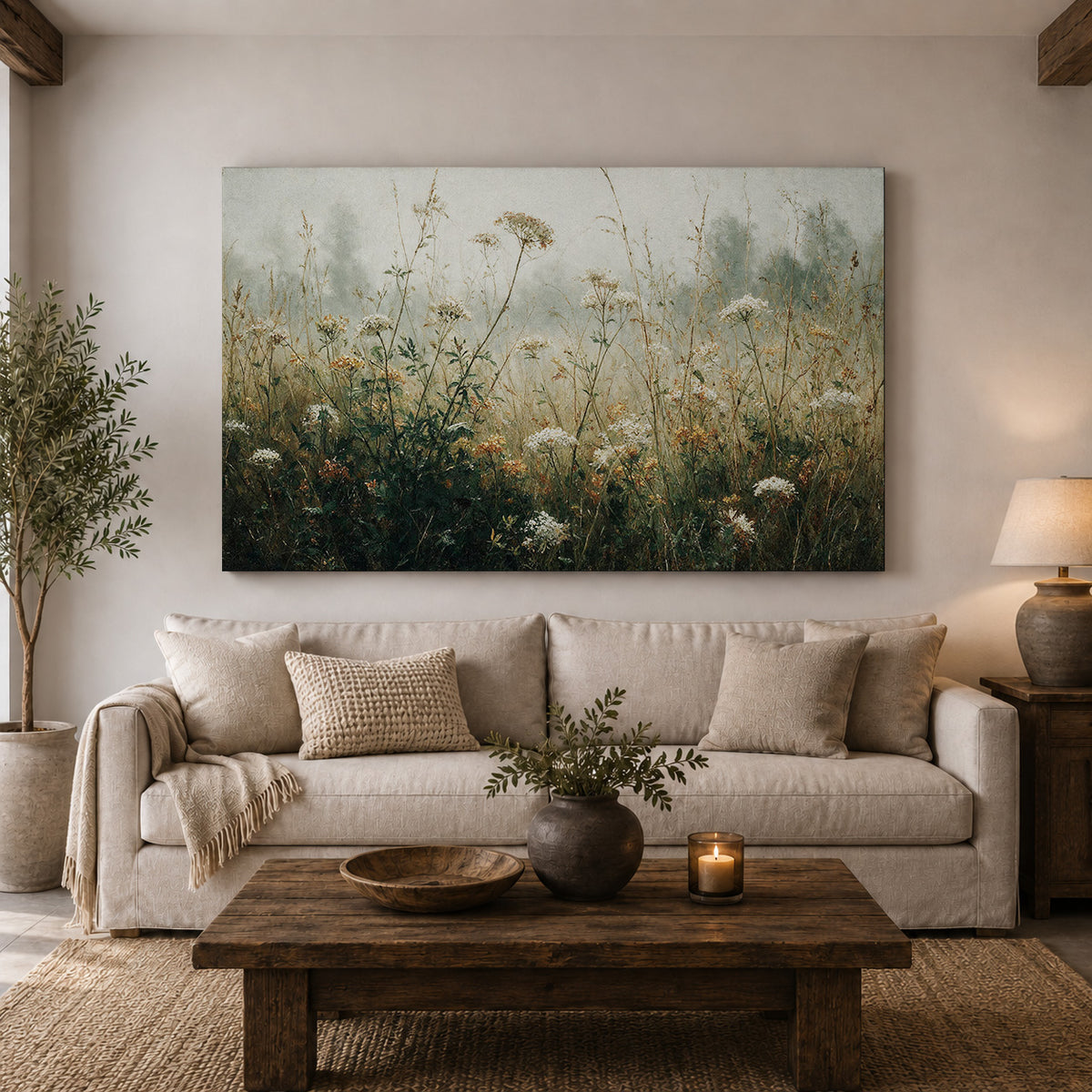 Wildflowers in the Morning Mist