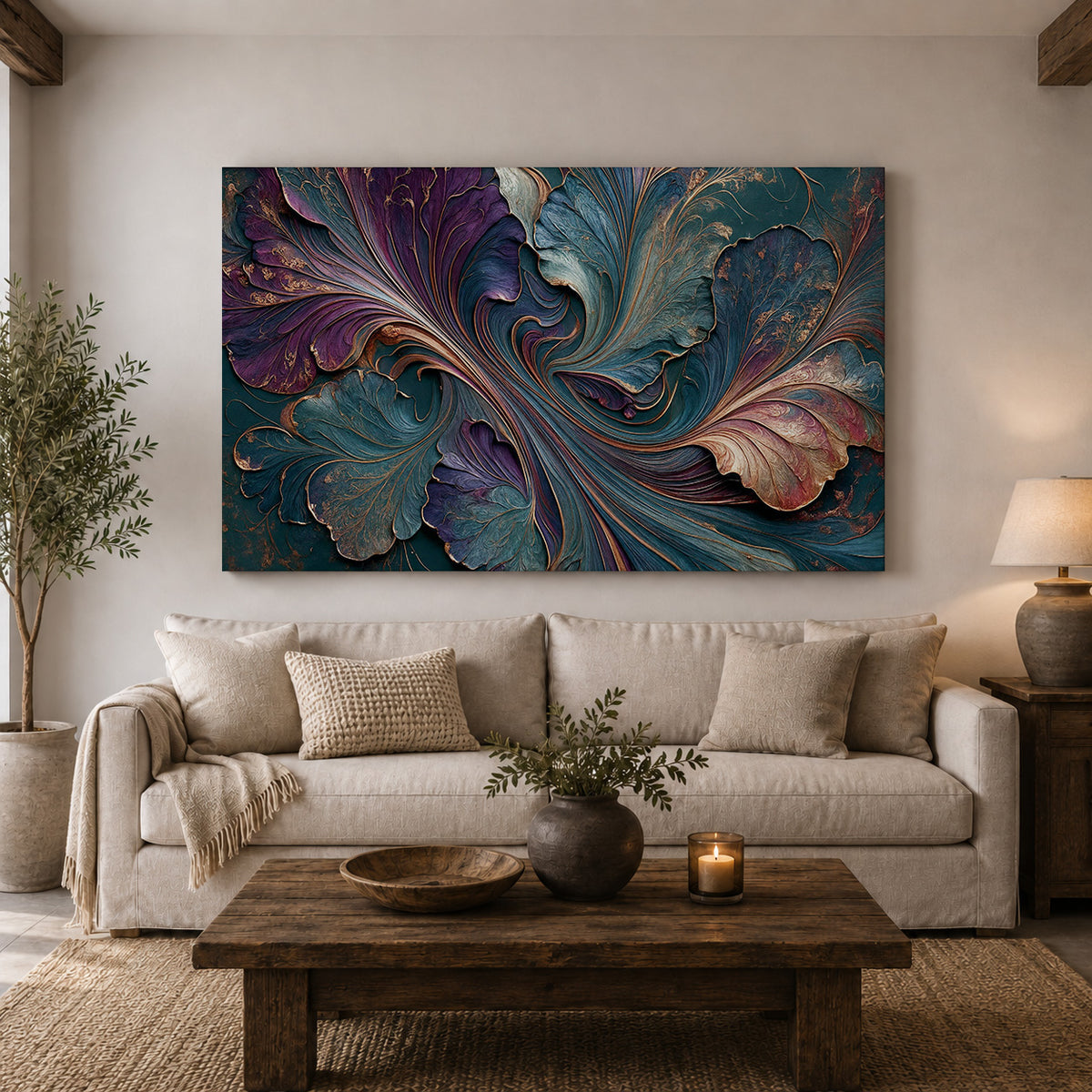 Midnight Botanicals – Abstract Metallic Floral Art