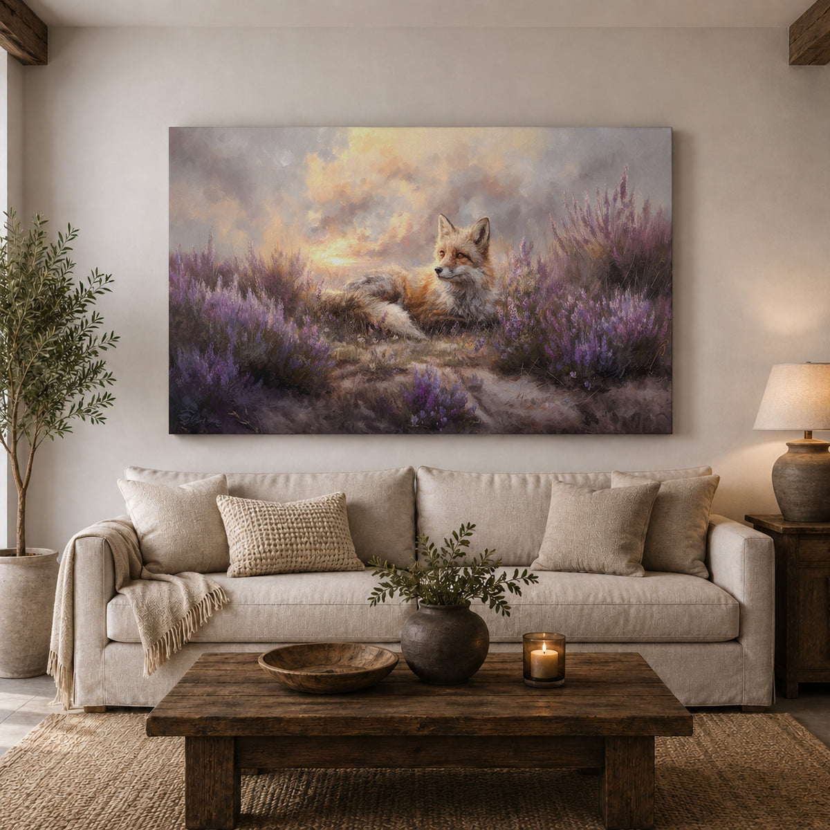 Lavender Dreams – Fox at Sunset