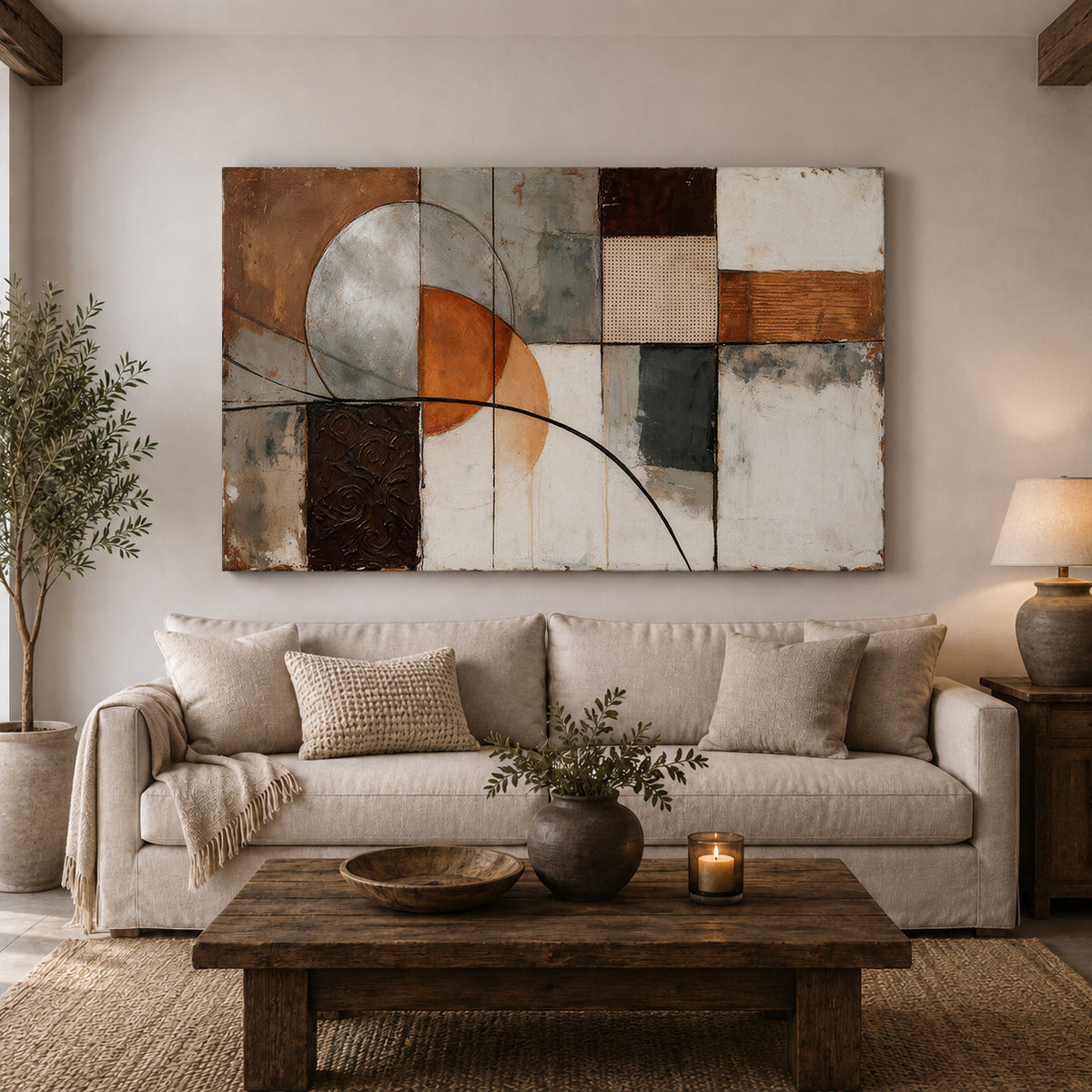Rustic Geometry – Modern Earth Tone Abstract