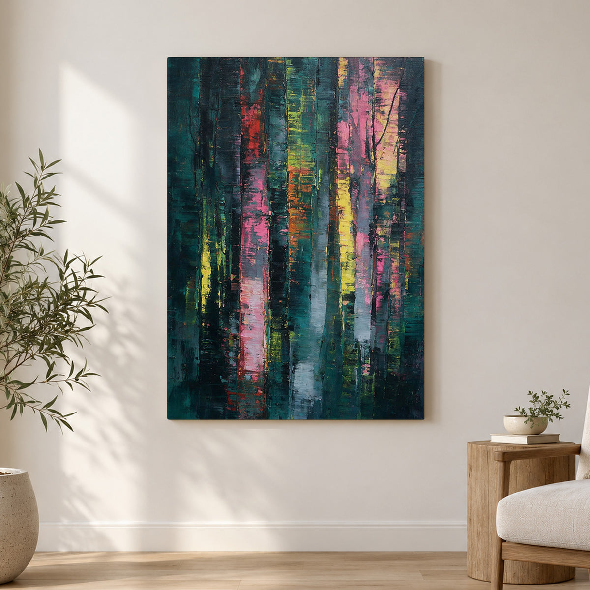 Vibrant Reflections – Colorful Abstract Forest