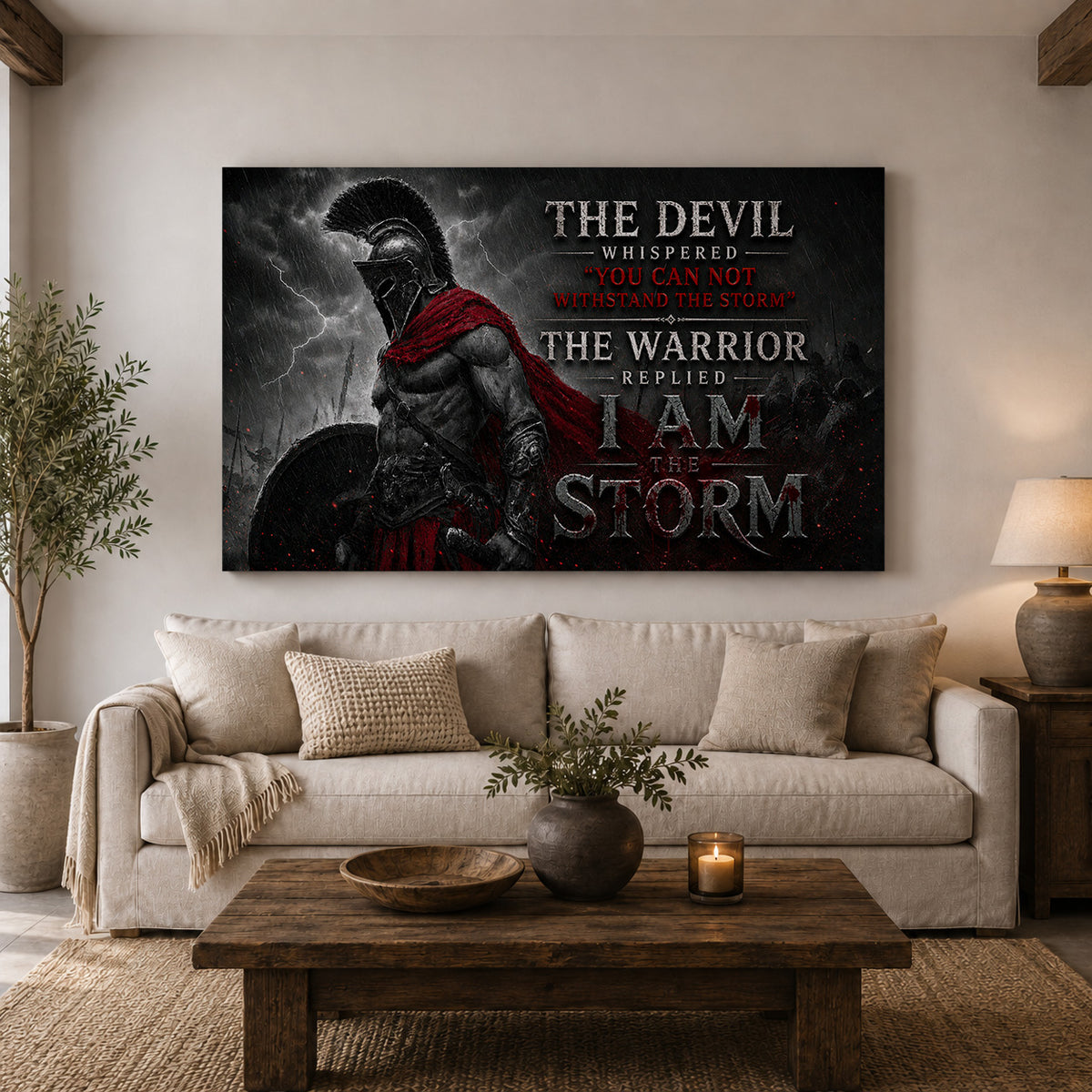 I Am the Storm — Warrior Motivational Canvas