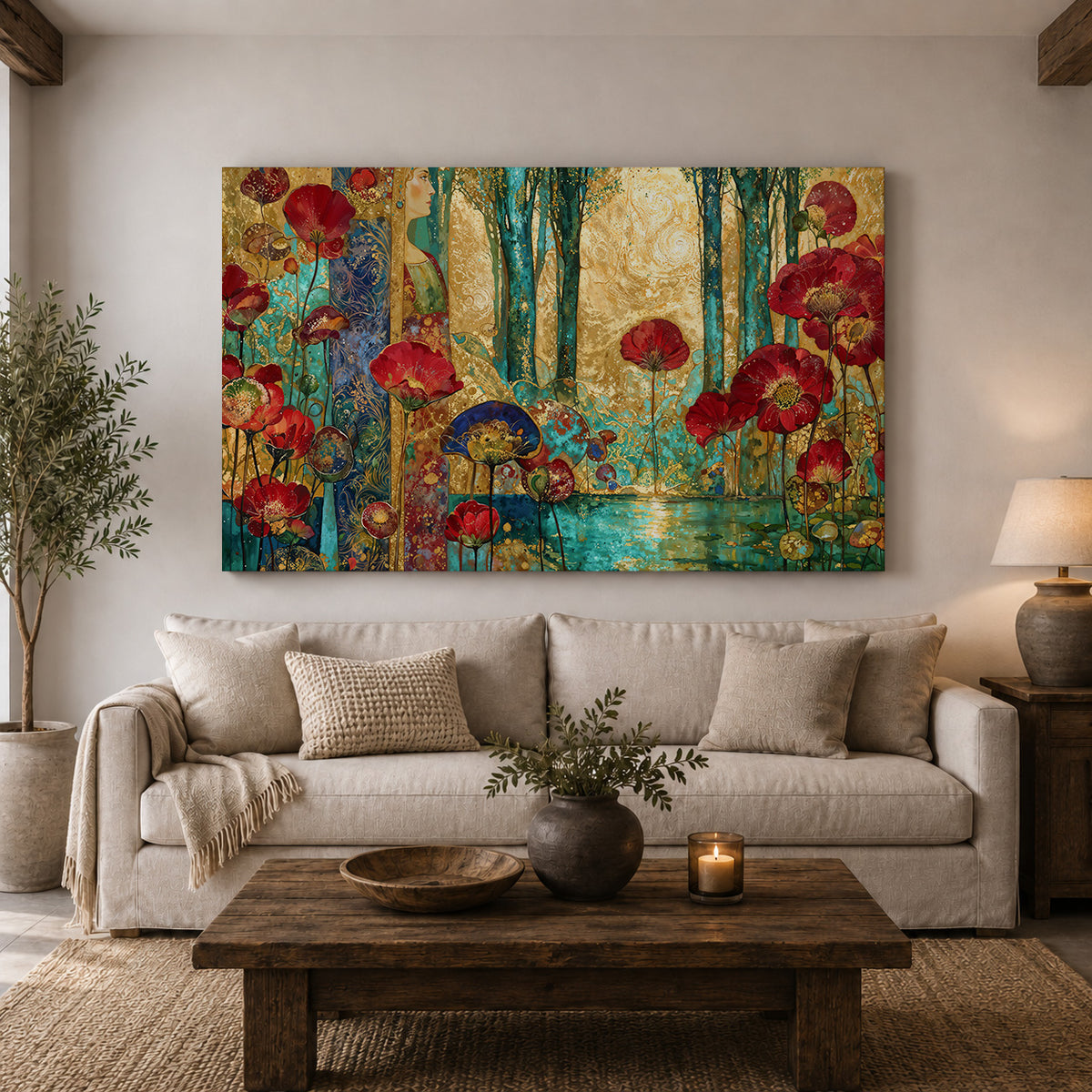 Enchanted Garden of Crimson and Gold