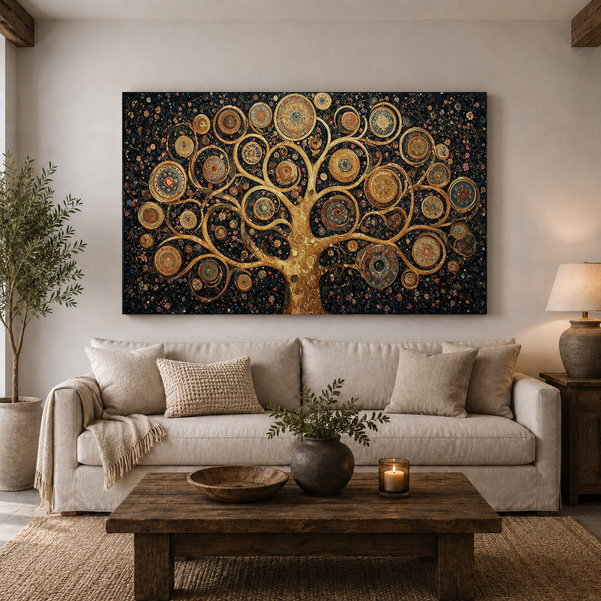 Golden Tree of Life – Ornate Mandala Art