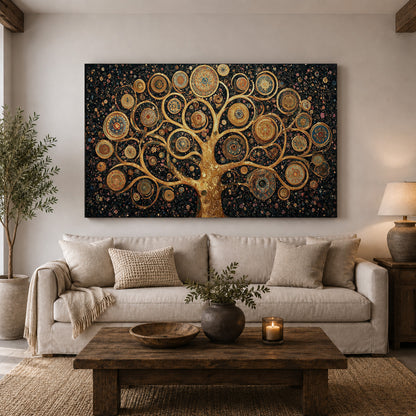 Golden Tree of Life – Ornate Mandala Art