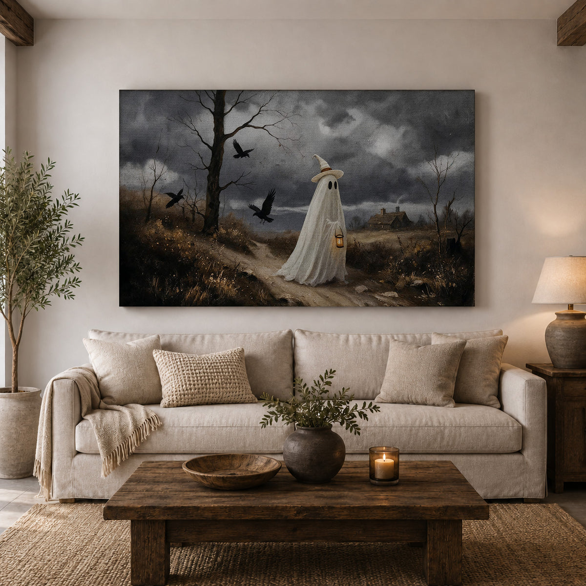 The Haunted Path – Whimsical Ghost and Gothic Halloween Art