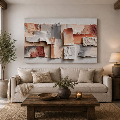 Earthbound Layers – Neutral Textured Abstract Art