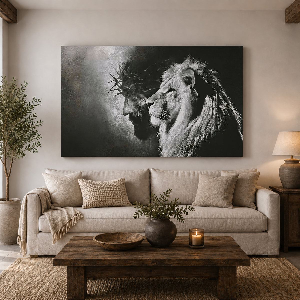 Lion of Judah — Walk With the King, black and white