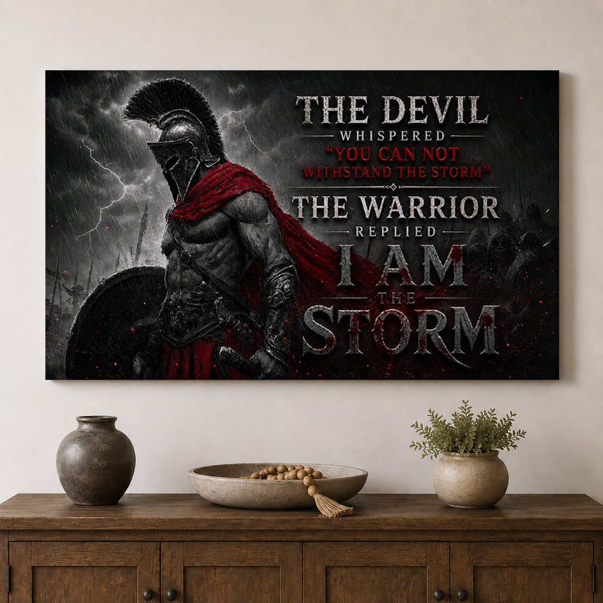I Am the Storm — Warrior Motivational Canvas