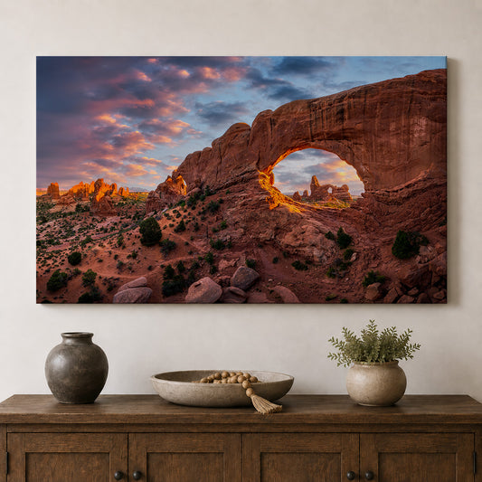 Window to the Desert — Arches National Park Sunset