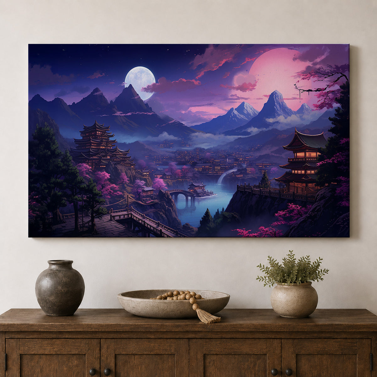 Moonlit Sakura — Japanese Vaporwave Dreamscape