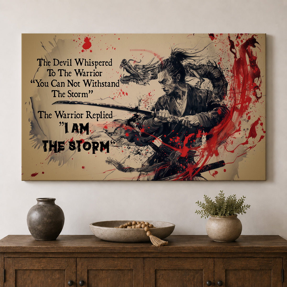 I Am the Storm — Samurai Warrior & Dragon