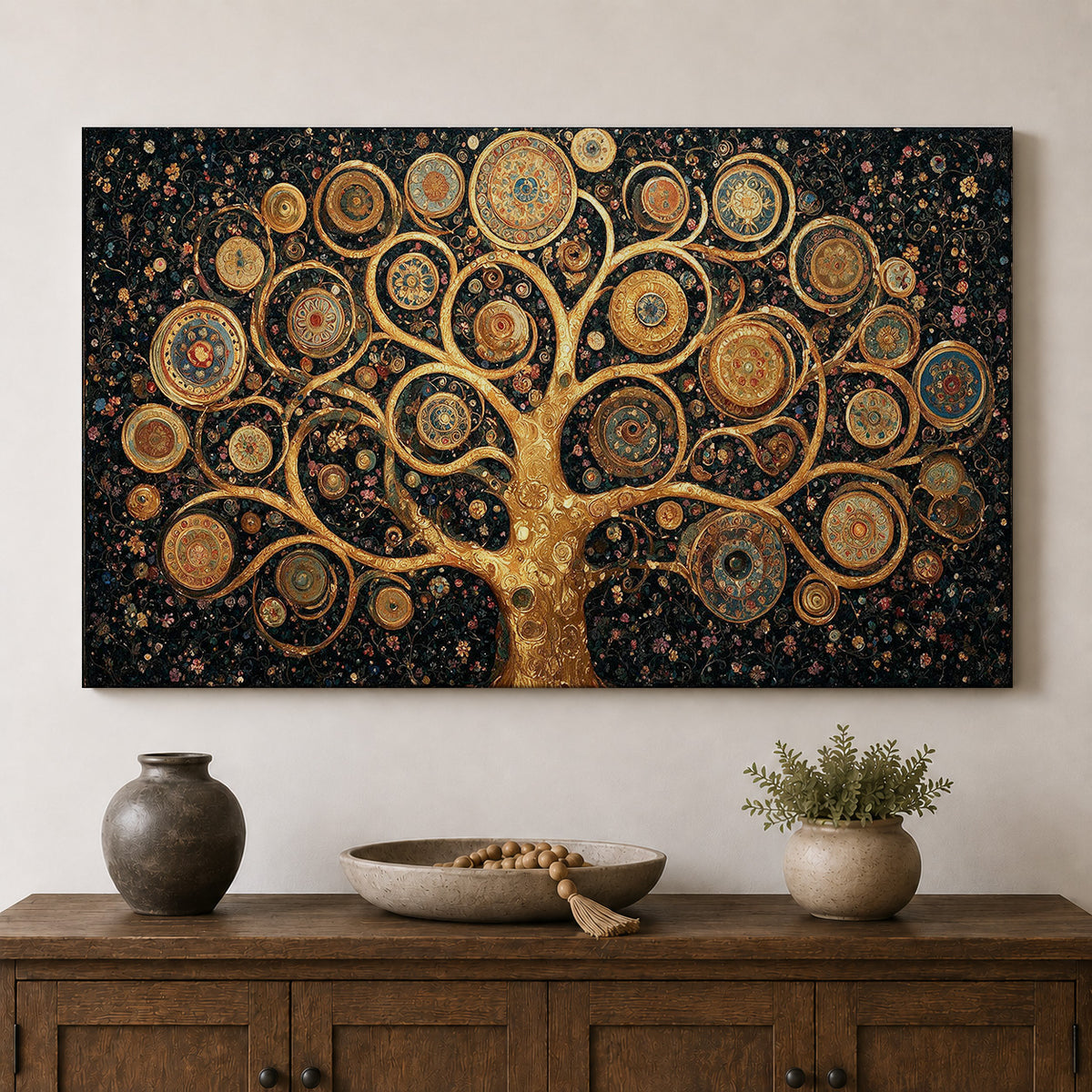 Golden Tree of Life – Ornate Mandala Art