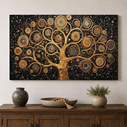 Golden Tree of Life – Ornate Mandala Art