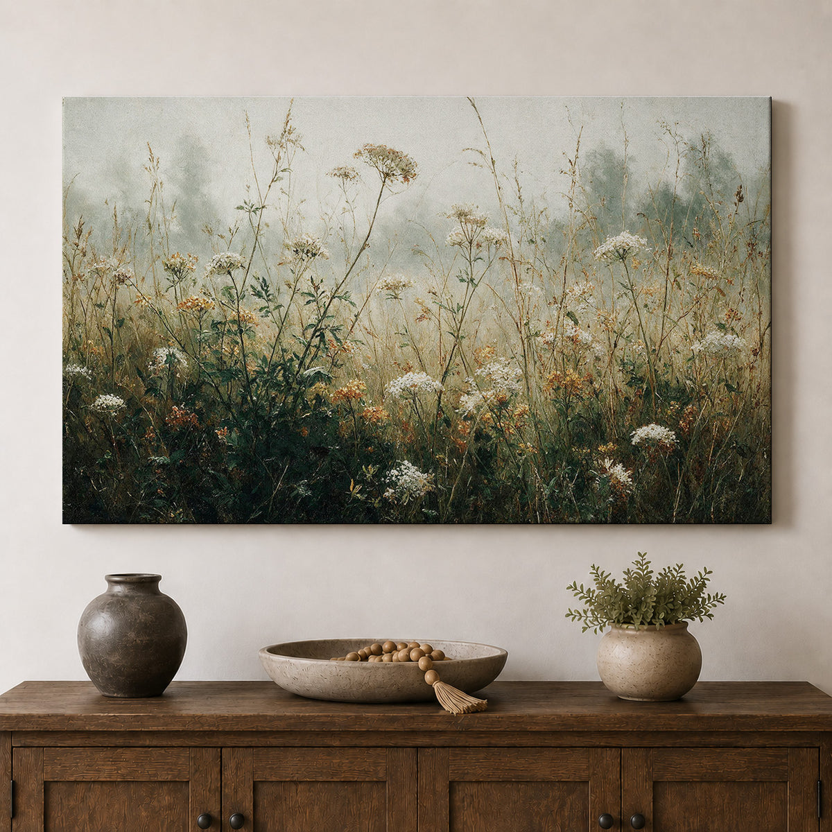 Wildflowers in the Morning Mist