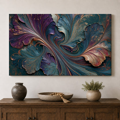 Midnight Botanicals – Abstract Metallic Floral Art