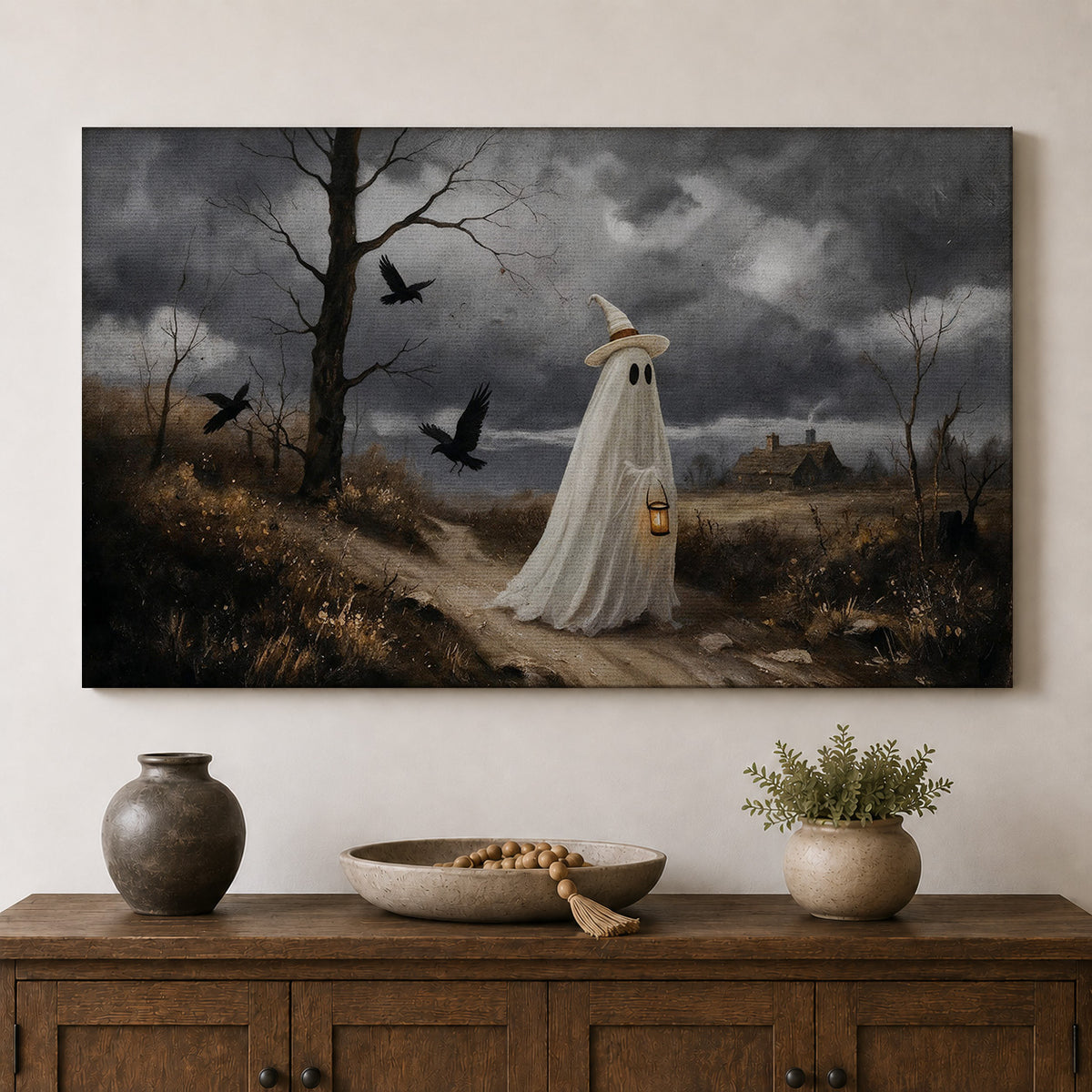 The Haunted Path – Whimsical Ghost and Gothic Halloween Art