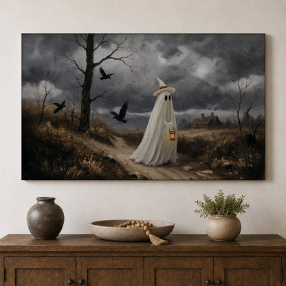The Haunted Path – Whimsical Ghost and Gothic Halloween Art