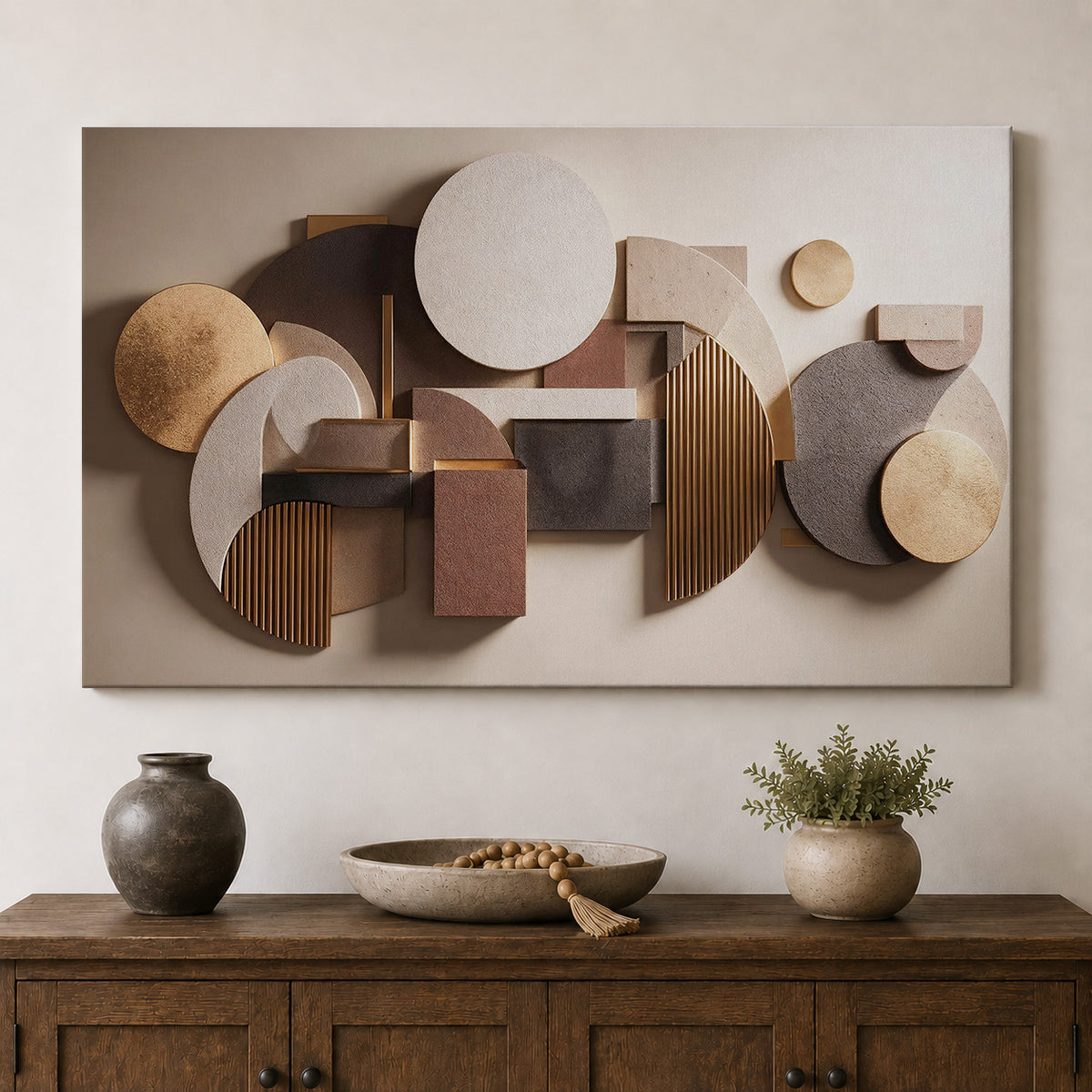 Geometric Harmony – Modern Neutral Abstract Art