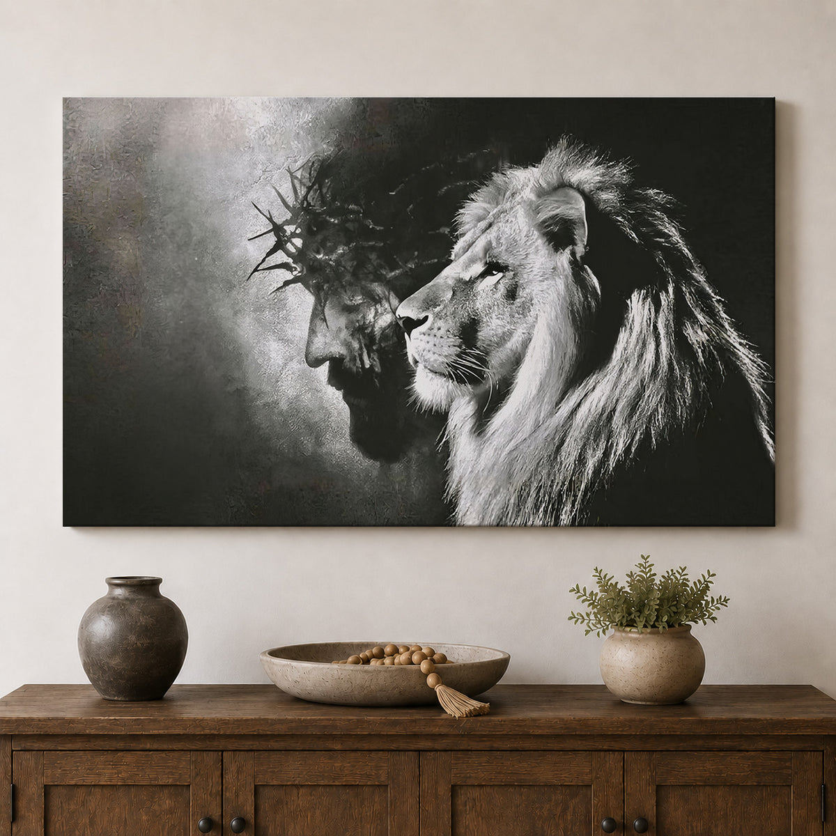 Lion of Judah — Walk With the King, black and white