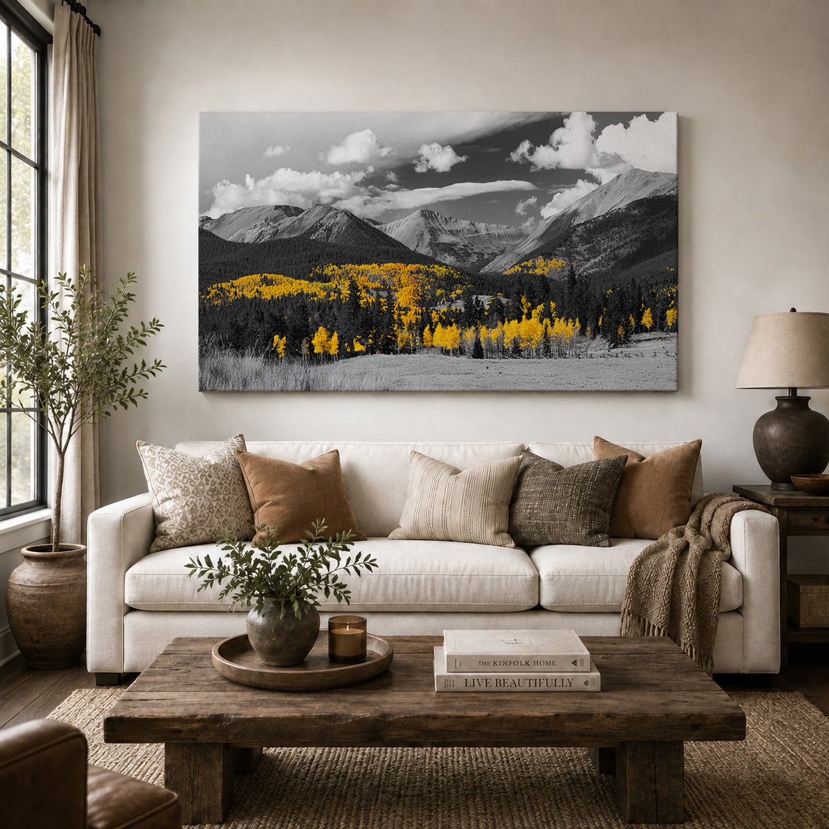 Autumn in Gold — Black & White Colorado Aspens