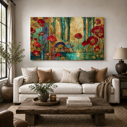 Enchanted Garden of Crimson and Gold