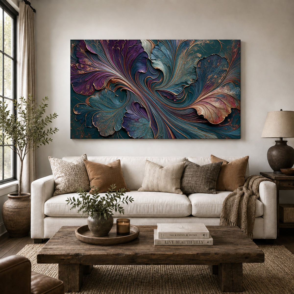 Midnight Botanicals – Abstract Metallic Floral Art