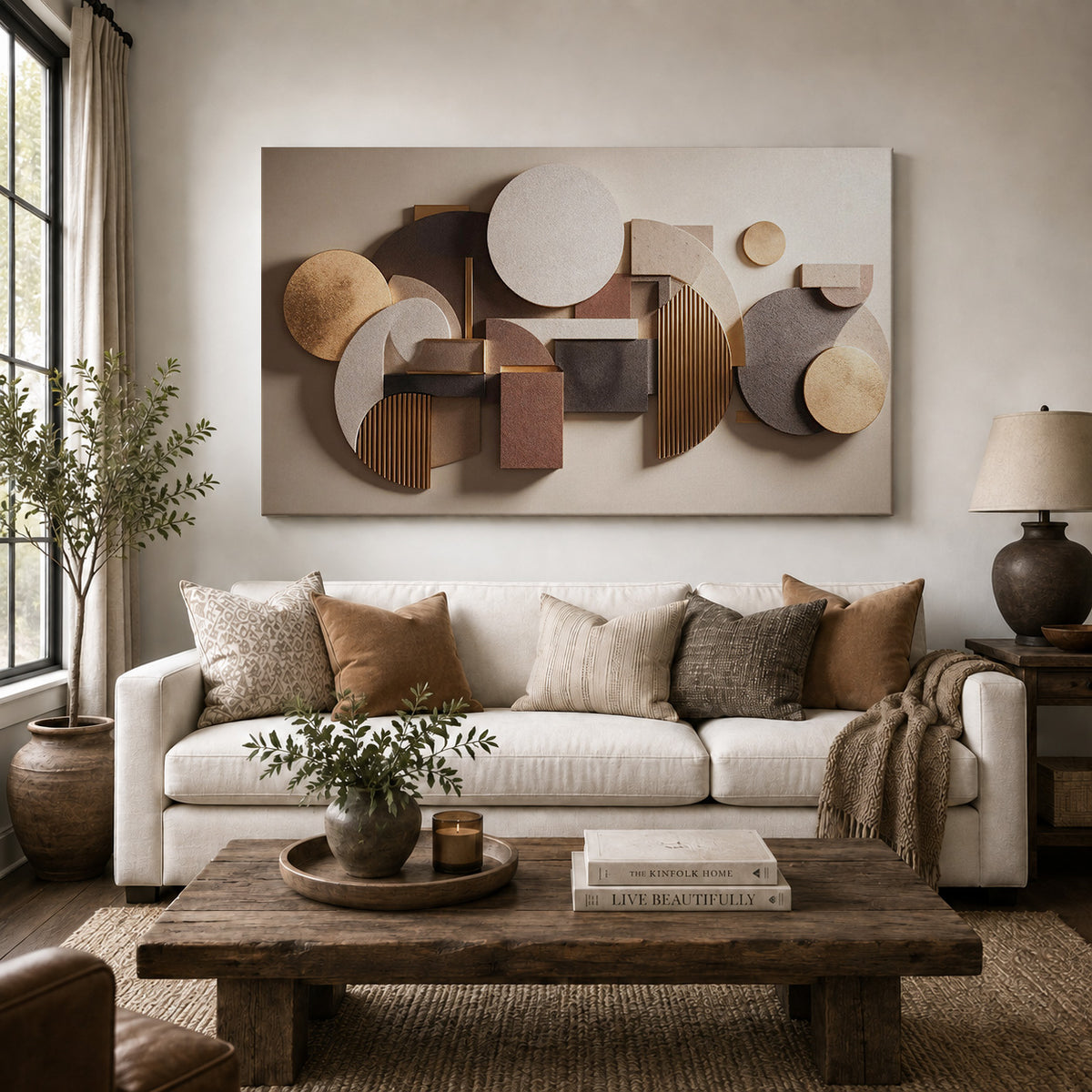 Geometric Harmony – Modern Neutral Abstract Art