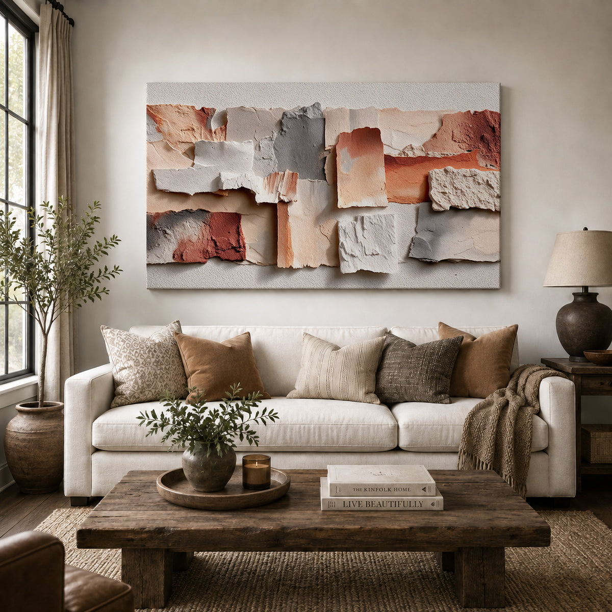 Earthbound Layers – Neutral Textured Abstract Art