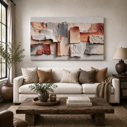 Earthbound Layers – Neutral Textured Abstract Art