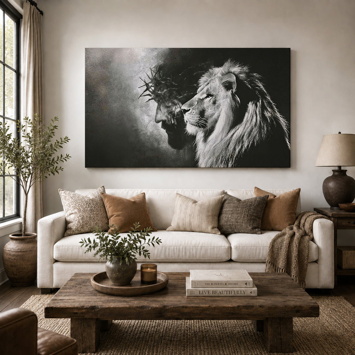 Lion of Judah — Walk With the King, black and white