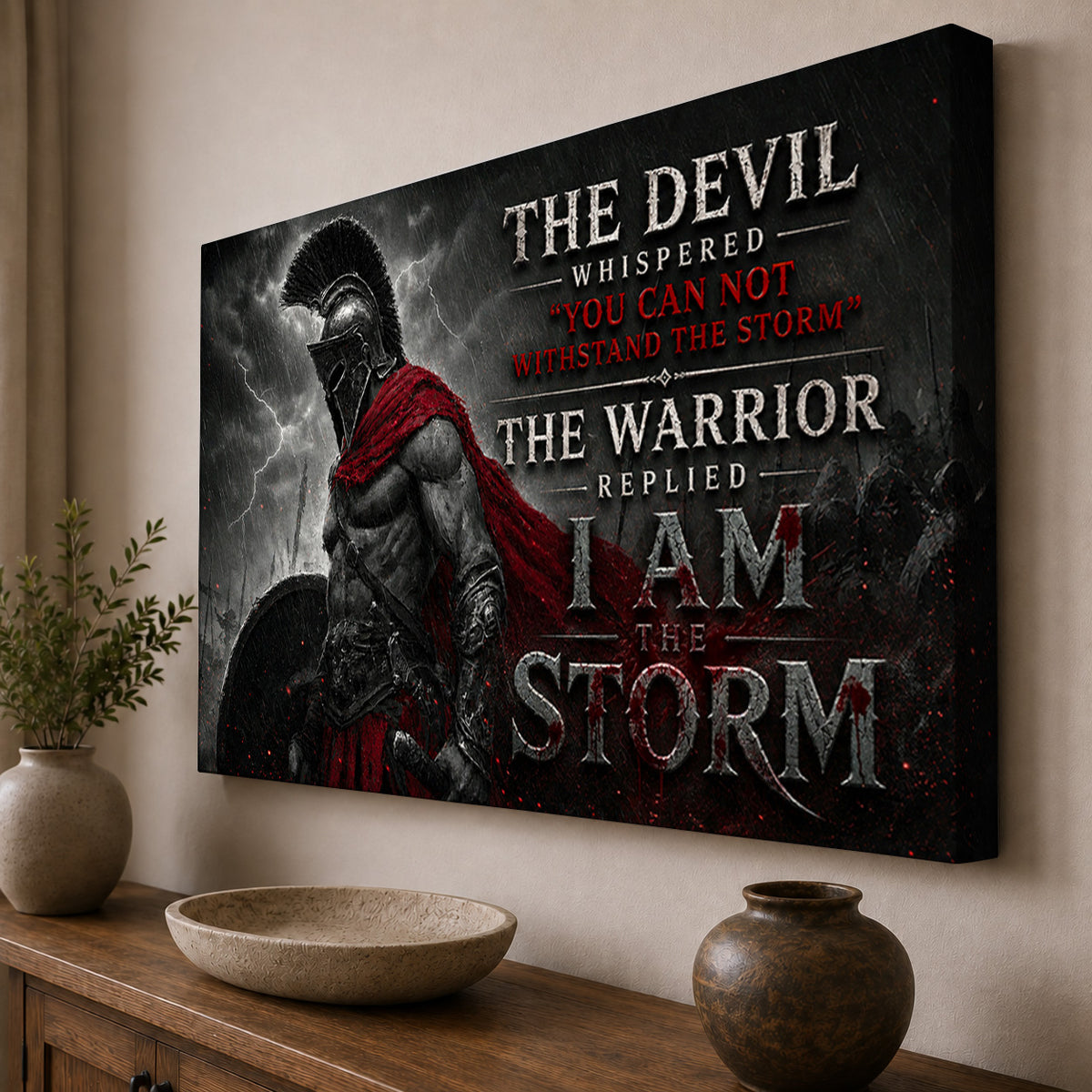 I Am the Storm — Warrior Motivational Canvas