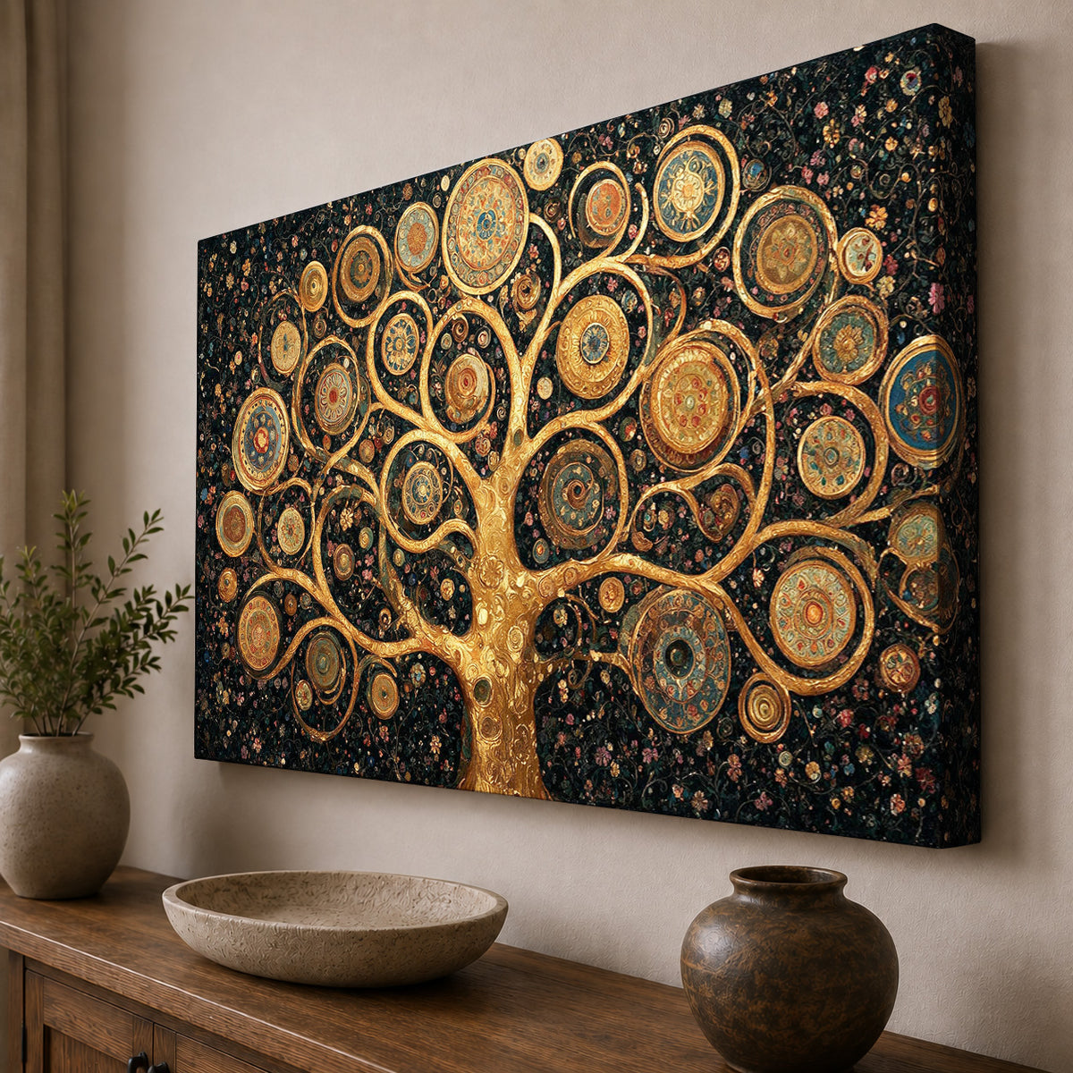 Golden Tree of Life – Ornate Mandala Art