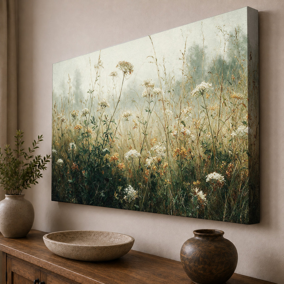 Wildflowers in the Morning Mist