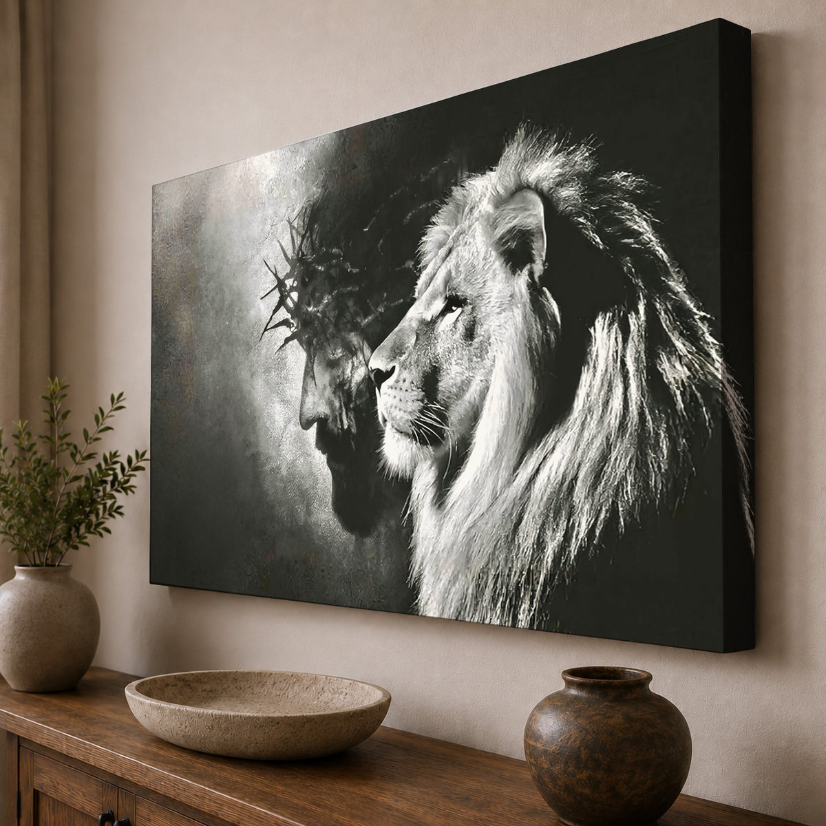 Lion of Judah — Walk With the King, black and white