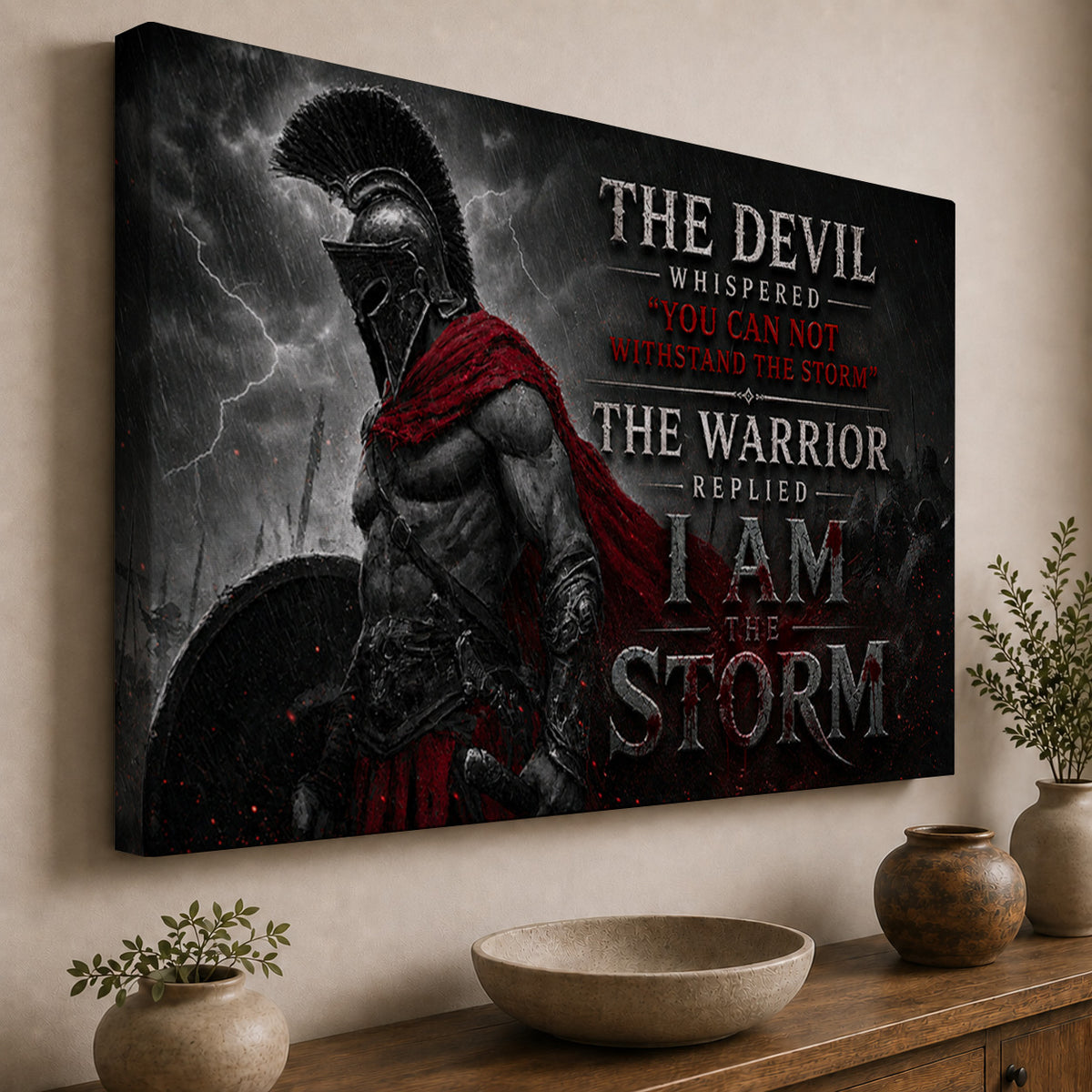 I Am the Storm — Warrior Motivational Canvas