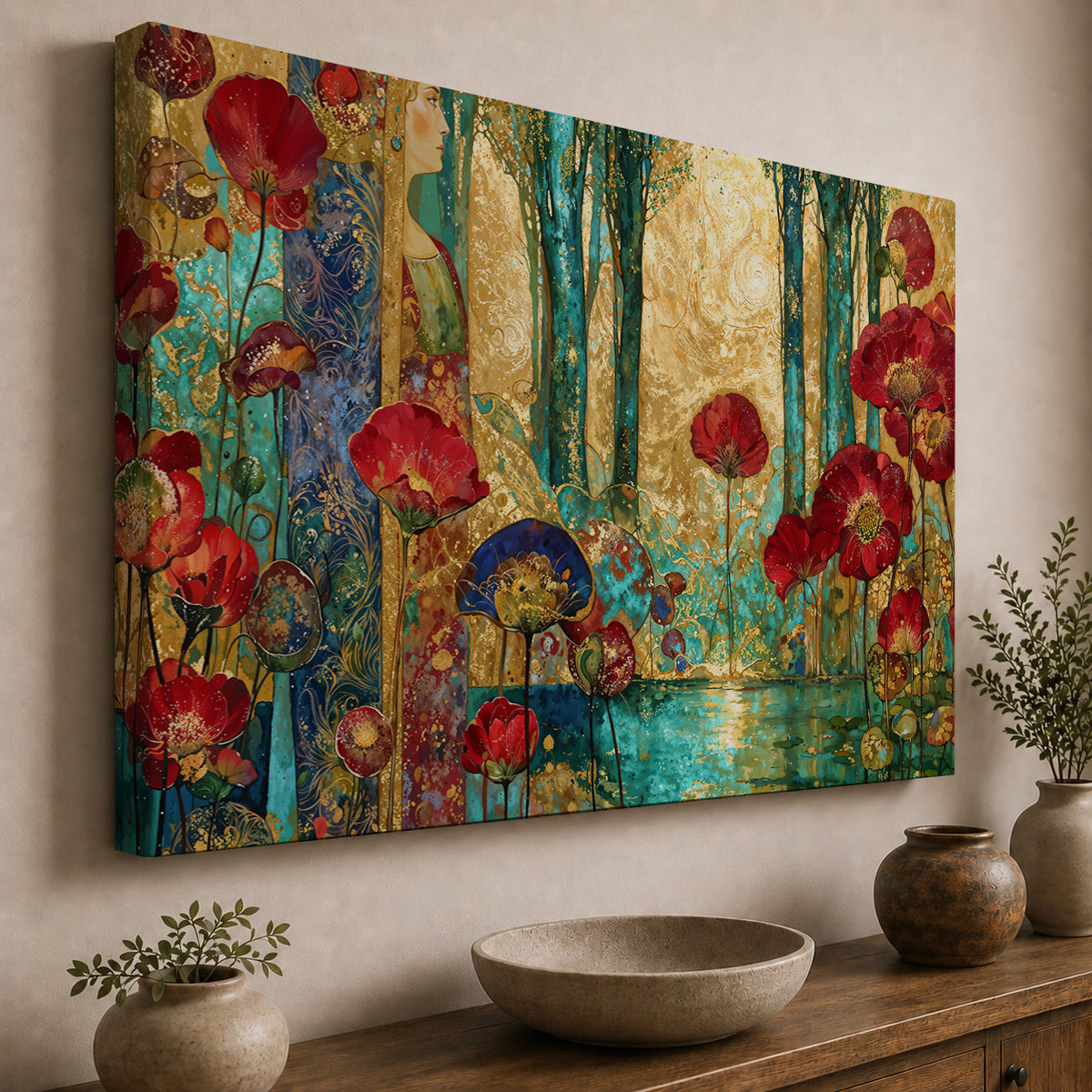 Enchanted Garden of Crimson and Gold