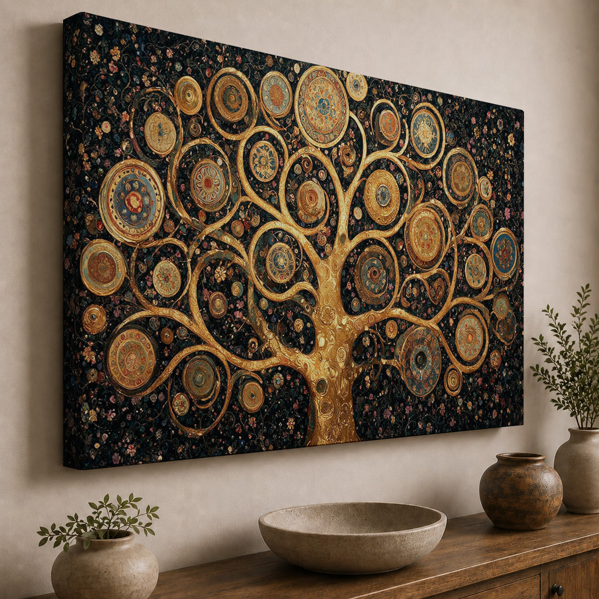 Golden Tree of Life – Ornate Mandala Art