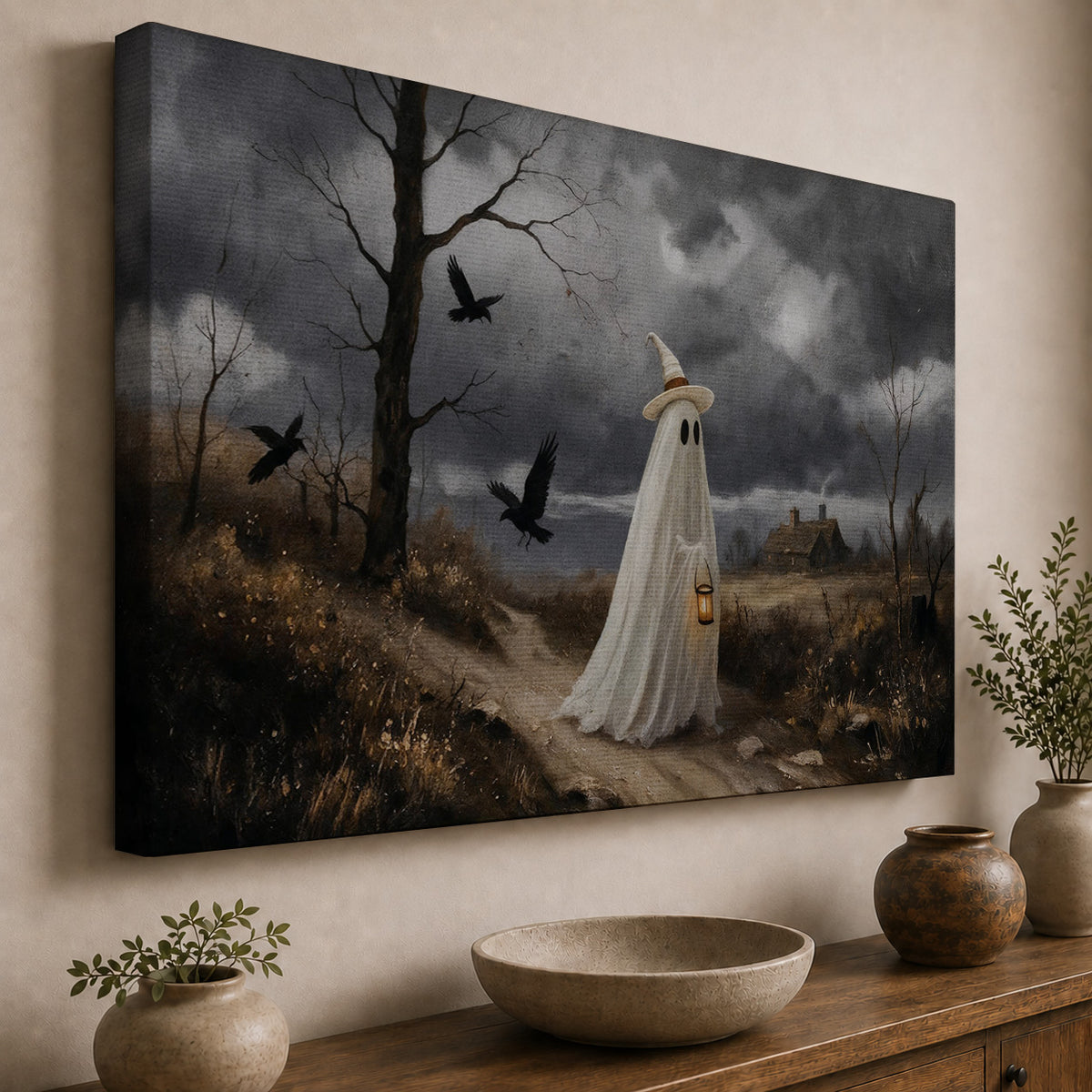 The Haunted Path – Whimsical Ghost and Gothic Halloween Art