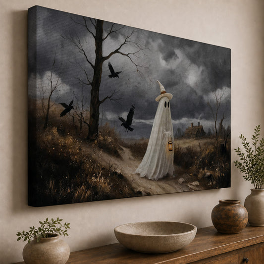 The Haunted Path – Whimsical Ghost and Gothic Halloween Art