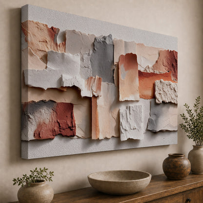 Earthbound Layers – Neutral Textured Abstract Art