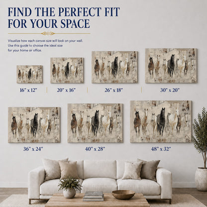 Wild Horses in Neutral Abstract