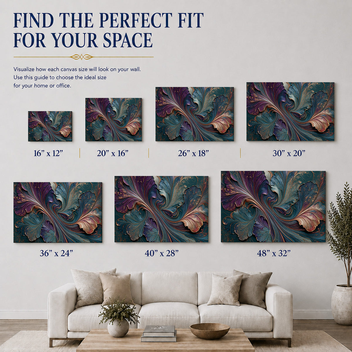 Midnight Botanicals – Abstract Metallic Floral Art