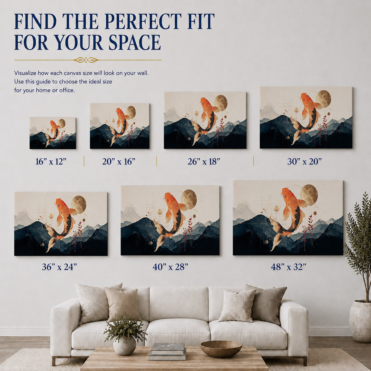 Golden Koi – Japanese Mountain Serenity