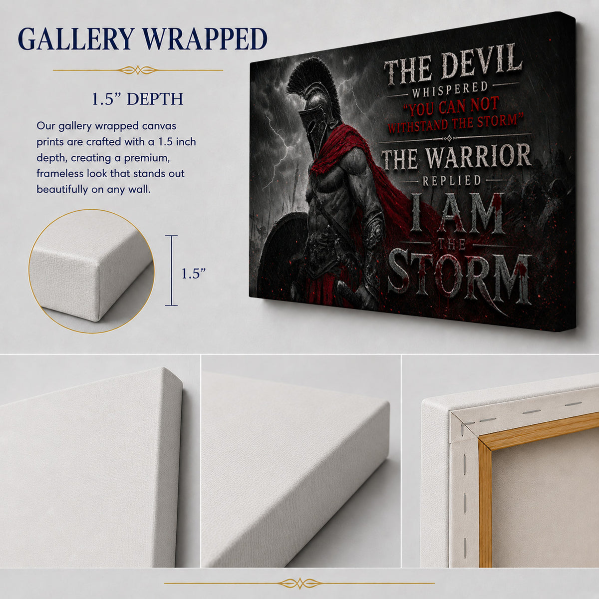 I Am the Storm — Warrior Motivational Canvas