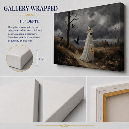 The Haunted Path – Whimsical Ghost and Gothic Halloween Art