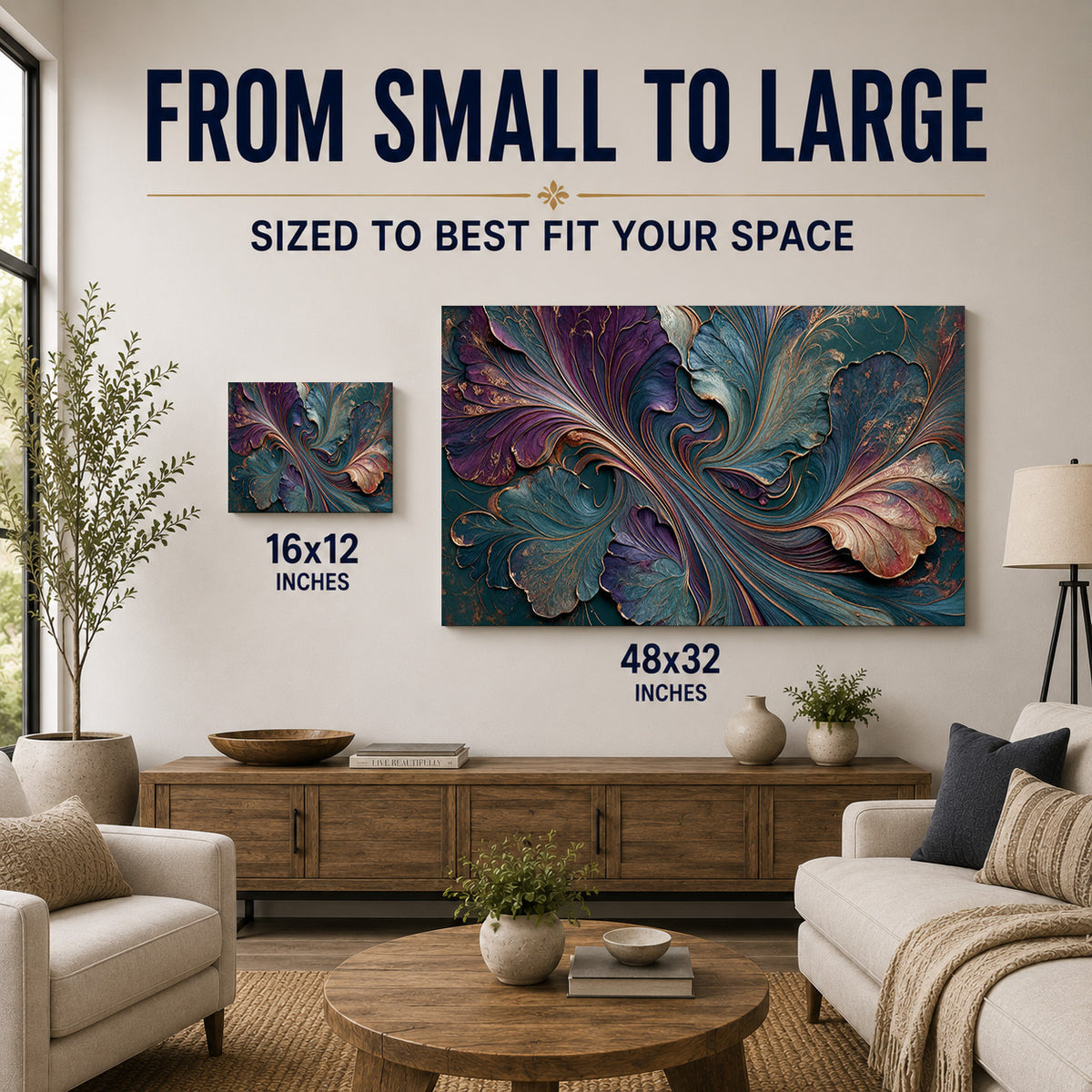 Midnight Botanicals – Abstract Metallic Floral Art