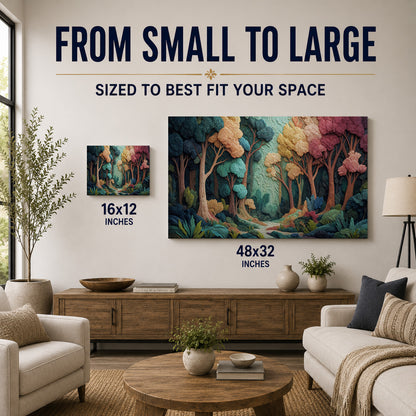 Enchanted Woodland – Colorful Textured Forest Art