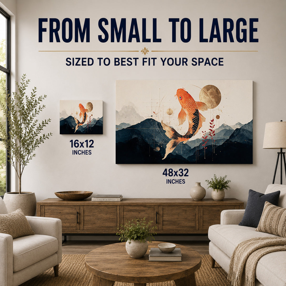 Golden Koi – Japanese Mountain Serenity